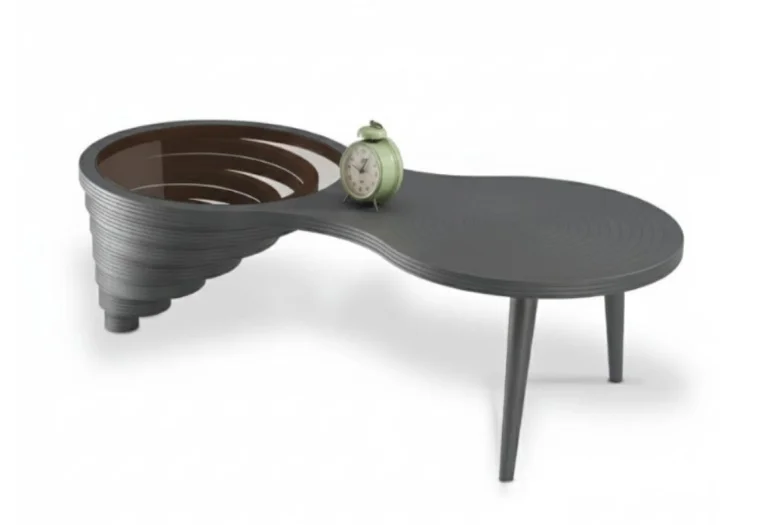 Холна маса Relax Grey 130/60/39 см, Сив, МДФ, Закалено стъкло