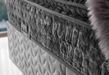 Изцяло тапицирано бокспринг легло с матрак Puffi Grey